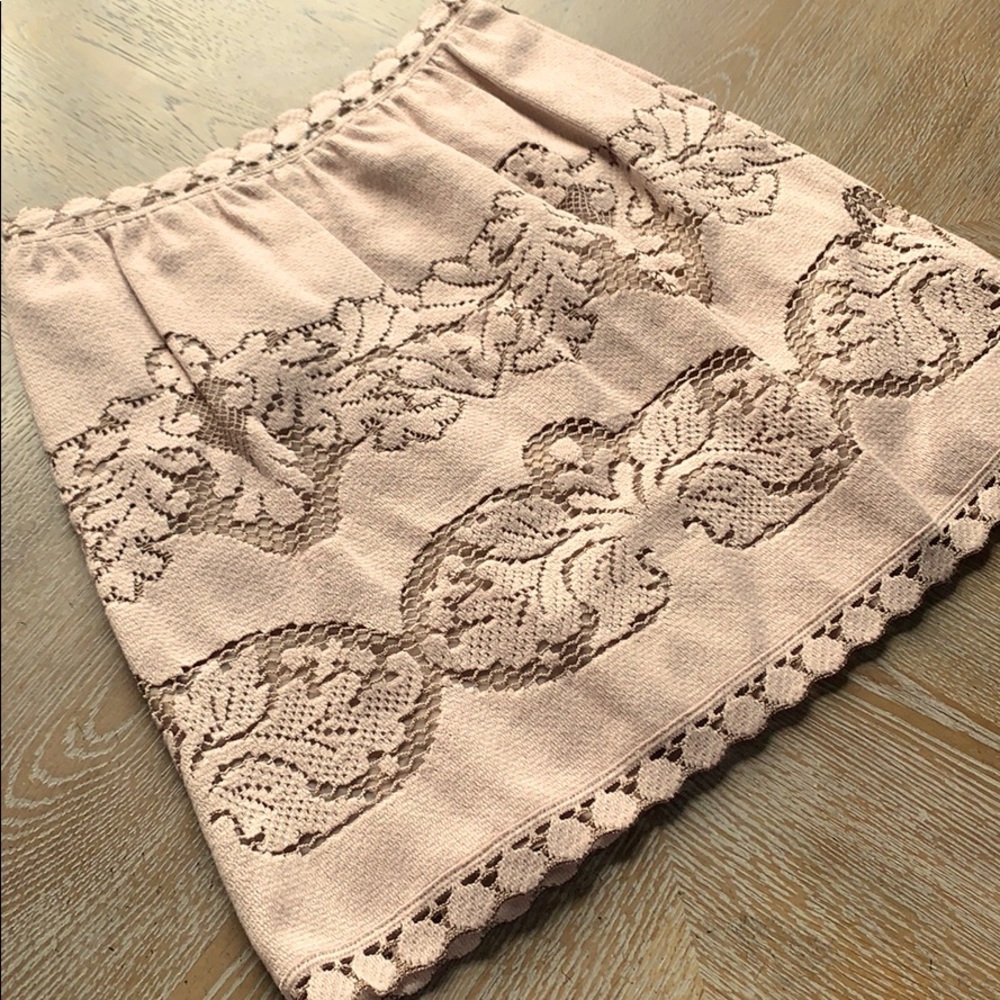 VALENTINO Tan Embroidered Skirt 42 - Picture 1 of 11